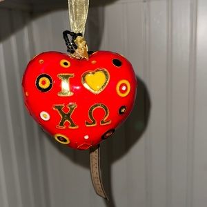 Chi Omega Cloisonne Christmas ornament Chi-O sorority stocking stuffer With Box